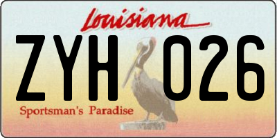 LA license plate ZYH026