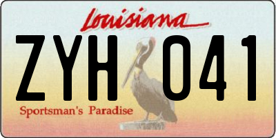 LA license plate ZYH041