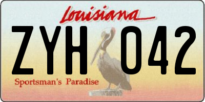 LA license plate ZYH042