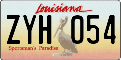 LA license plate ZYH054