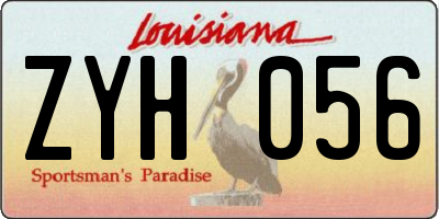 LA license plate ZYH056