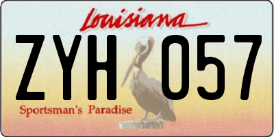 LA license plate ZYH057