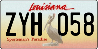LA license plate ZYH058
