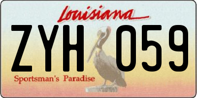 LA license plate ZYH059