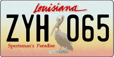 LA license plate ZYH065