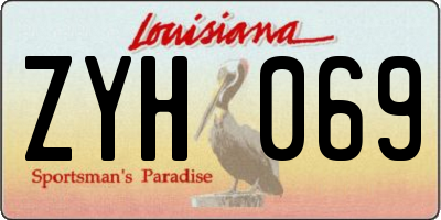 LA license plate ZYH069