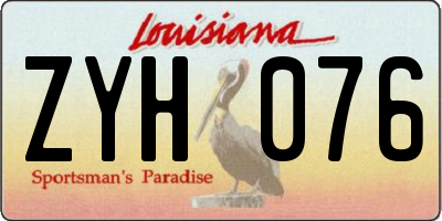 LA license plate ZYH076