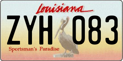 LA license plate ZYH083
