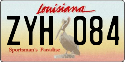 LA license plate ZYH084