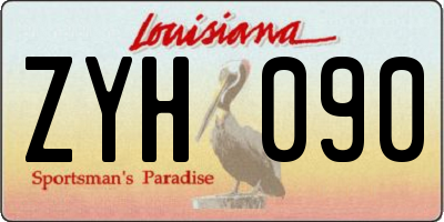 LA license plate ZYH090