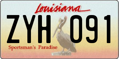 LA license plate ZYH091