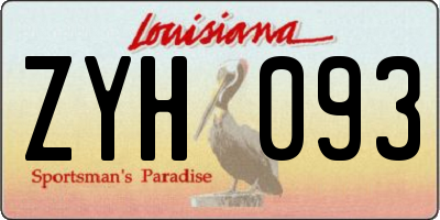 LA license plate ZYH093