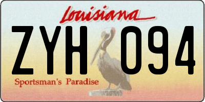 LA license plate ZYH094