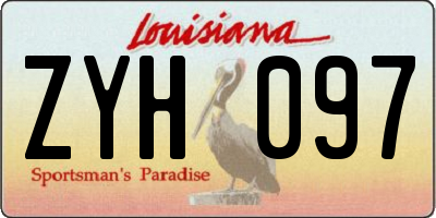 LA license plate ZYH097