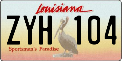 LA license plate ZYH104