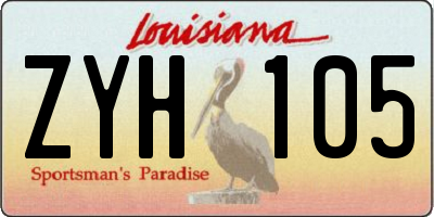 LA license plate ZYH105