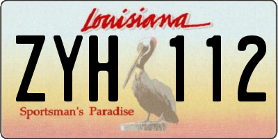 LA license plate ZYH112