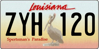 LA license plate ZYH120