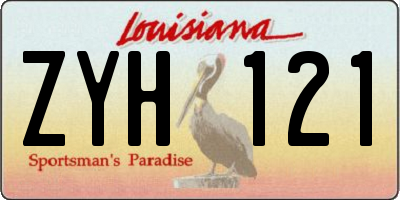 LA license plate ZYH121