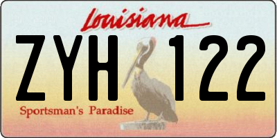LA license plate ZYH122