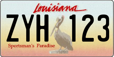 LA license plate ZYH123