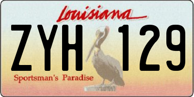 LA license plate ZYH129