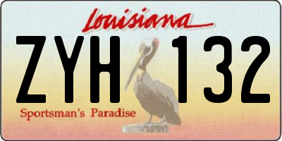 LA license plate ZYH132