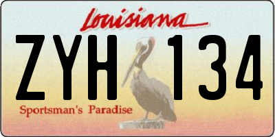 LA license plate ZYH134