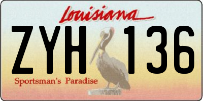 LA license plate ZYH136