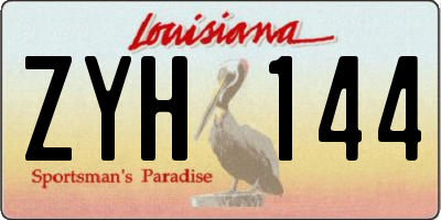 LA license plate ZYH144