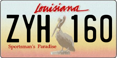 LA license plate ZYH160