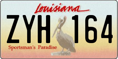 LA license plate ZYH164