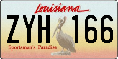 LA license plate ZYH166