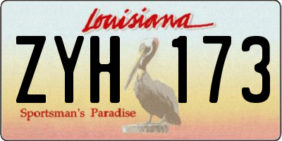 LA license plate ZYH173