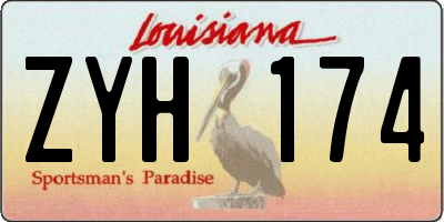 LA license plate ZYH174