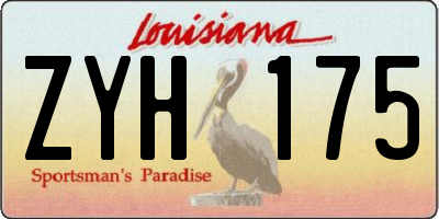 LA license plate ZYH175