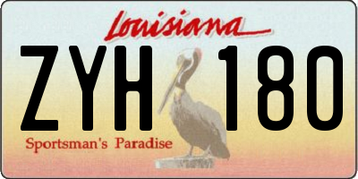 LA license plate ZYH180