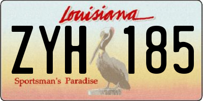 LA license plate ZYH185