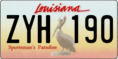 LA license plate ZYH190