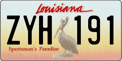 LA license plate ZYH191