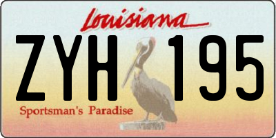 LA license plate ZYH195