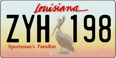LA license plate ZYH198