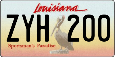 LA license plate ZYH200