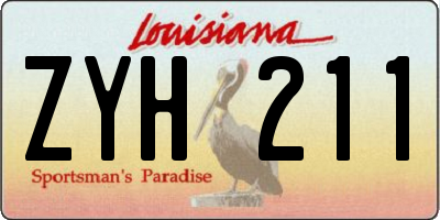 LA license plate ZYH211