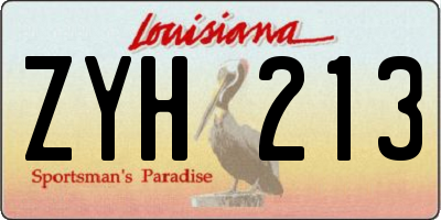 LA license plate ZYH213