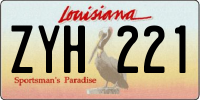 LA license plate ZYH221