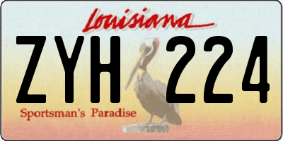 LA license plate ZYH224