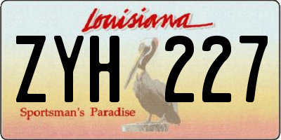 LA license plate ZYH227