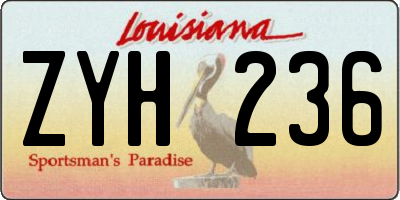 LA license plate ZYH236