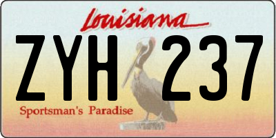 LA license plate ZYH237